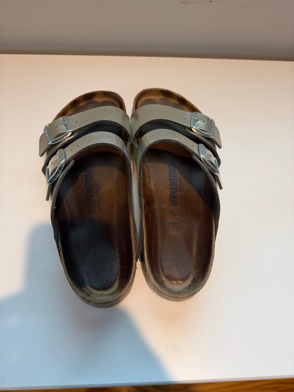 Birkenstock Silver Double-Strap Buckle Sandals - Picture 2 of 4